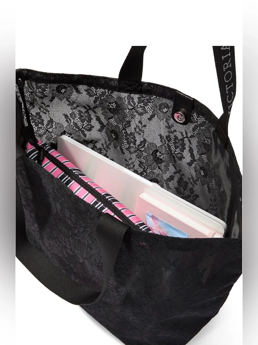 Victoria’s Secret black lace tote